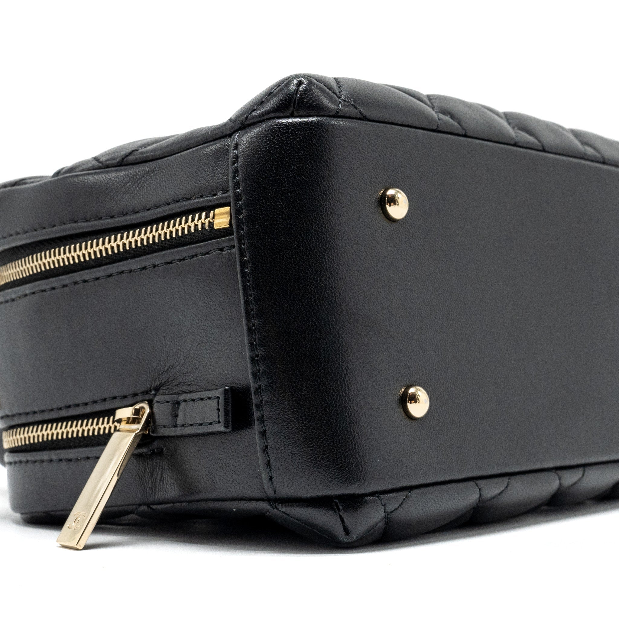 CHANEL TRENDY CC TOP HANDLE VANITY BAG LAMBSKIN BLACK GHW