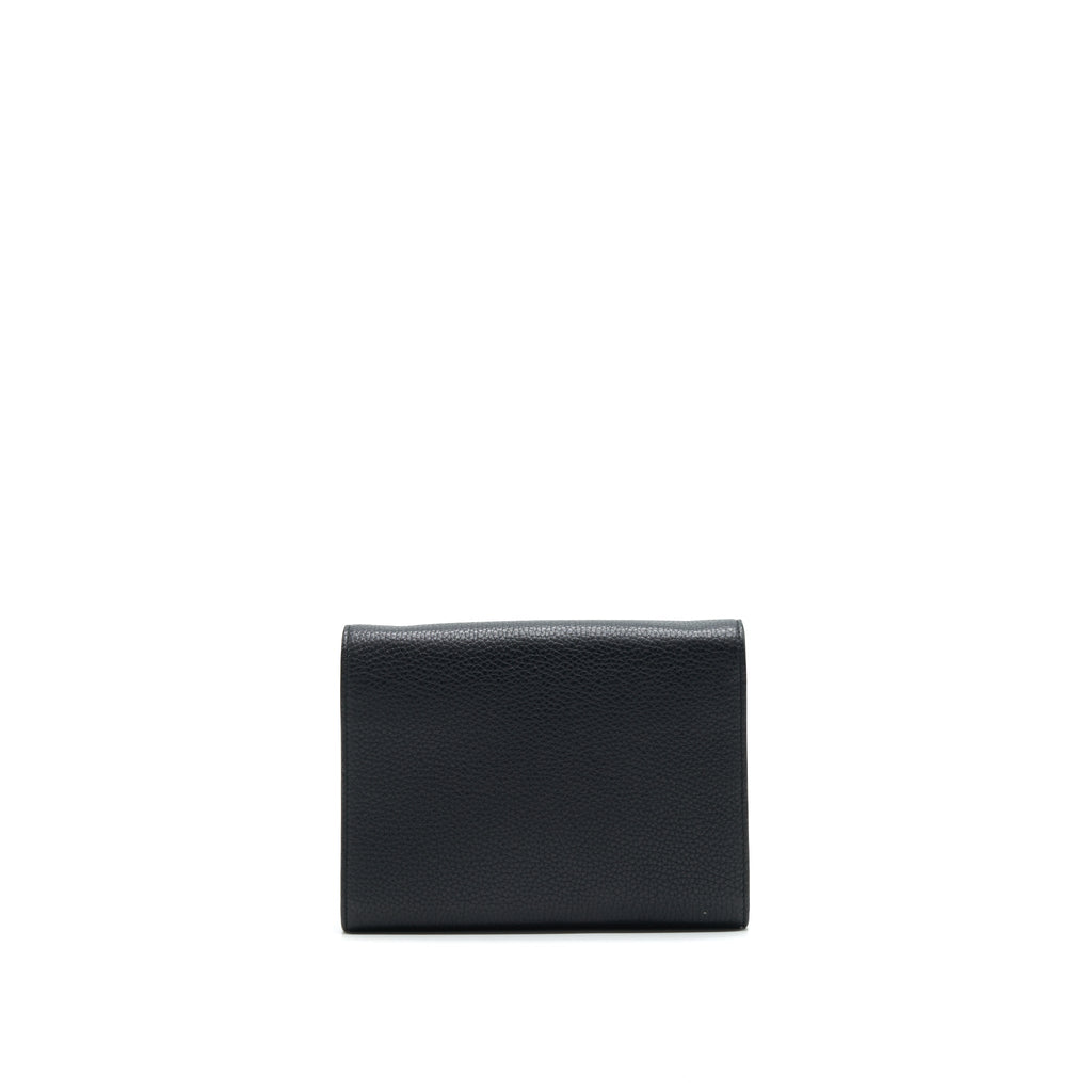 GUCCI GRAINED CALFSKIN GG LOGO WALLET ON CHAIN WITH GHW