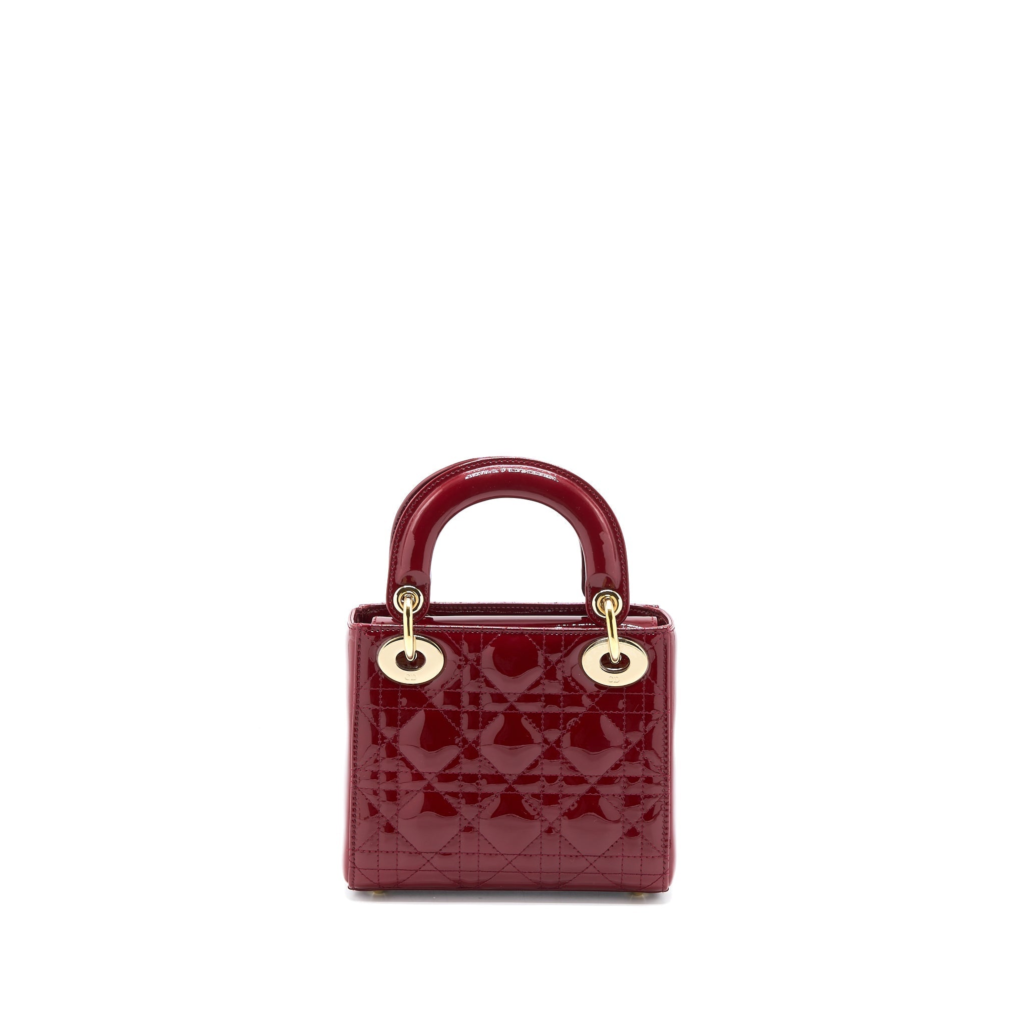DIOR MINI LADY DIOR PATENT RED LGHW