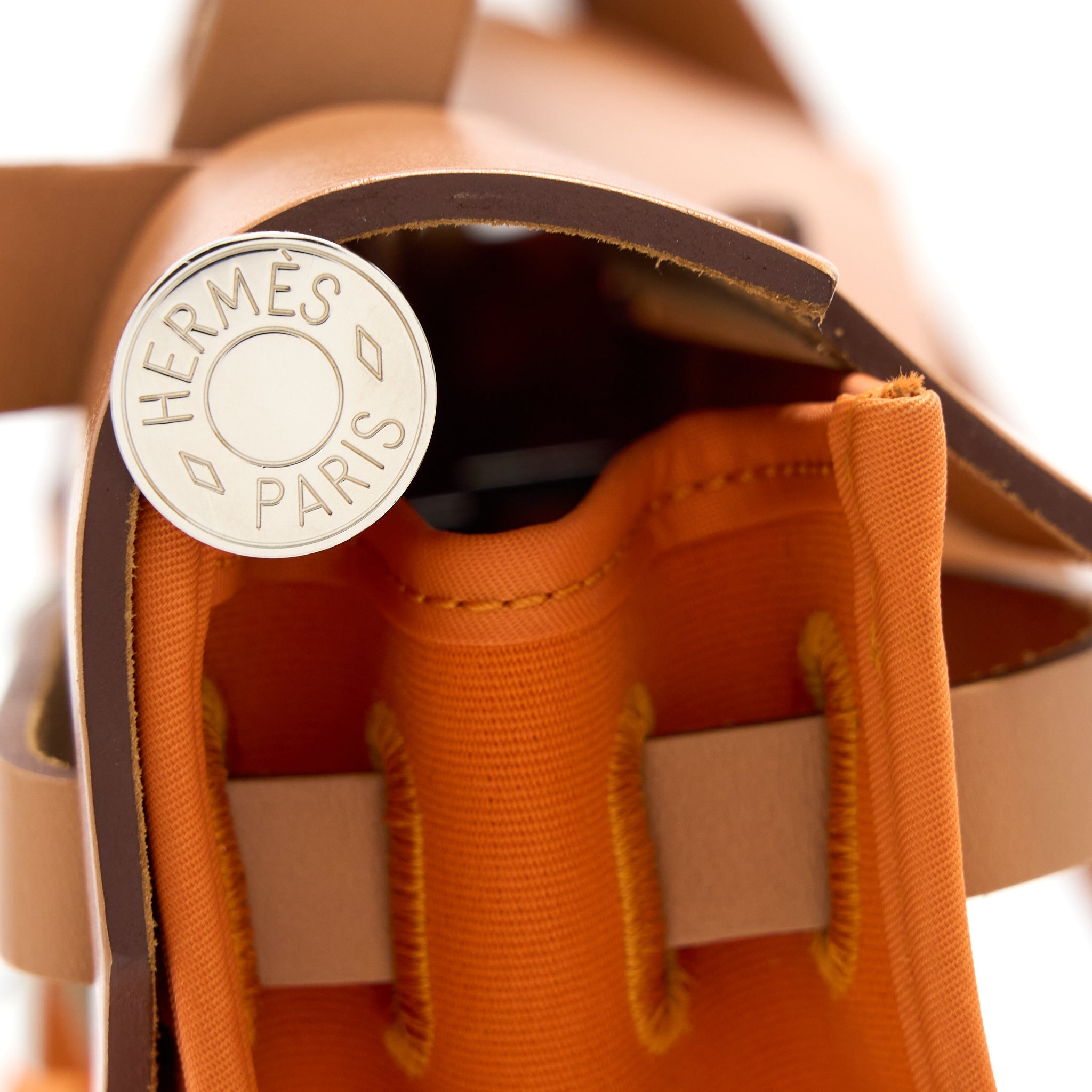 HERMES HERBAG 31 ZIP BAG CANVAS ORANGE SHW