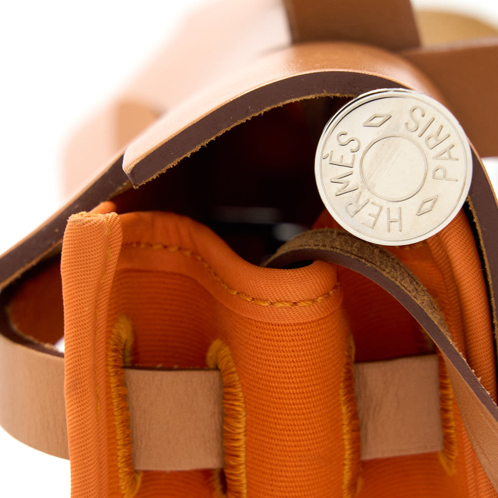 HERMES HERBAG 31 ZIP BAG CANVAS ORANGE SHW