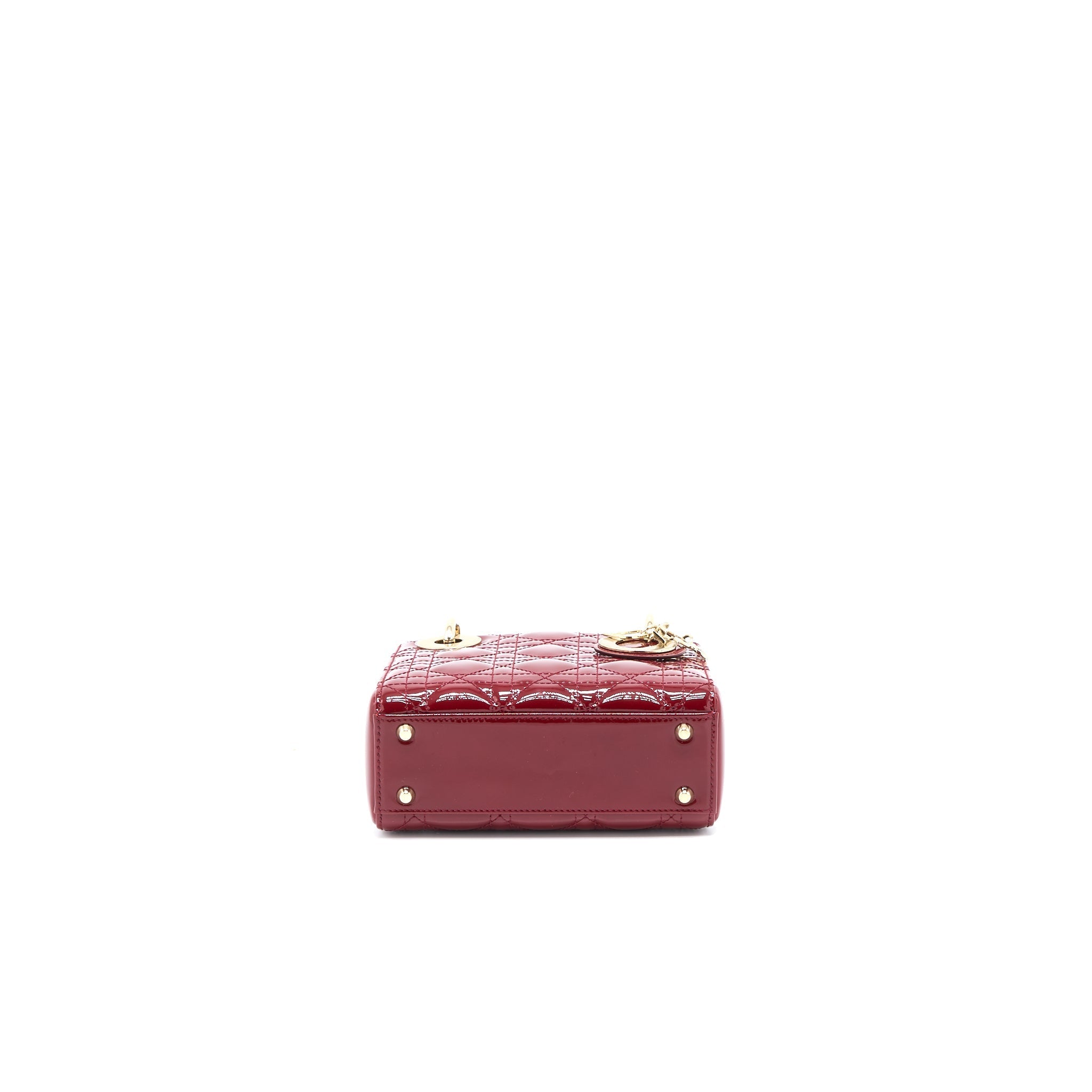 DIOR MINI LADY DIOR PATENT RED LGHW