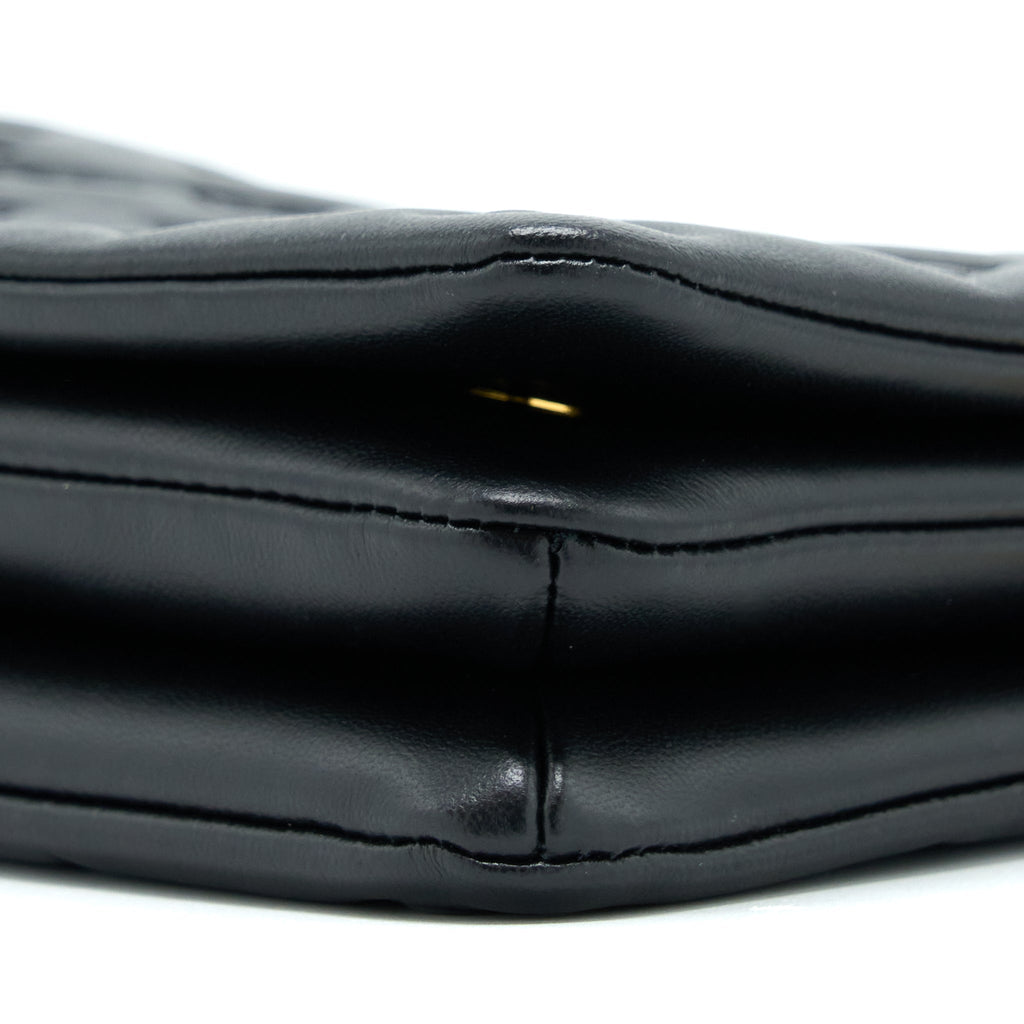 LOUIS VUITTON POCHETTE COUSSIN MONOGRAM-EMBOSSED LAMBSKIN BLACK GHW