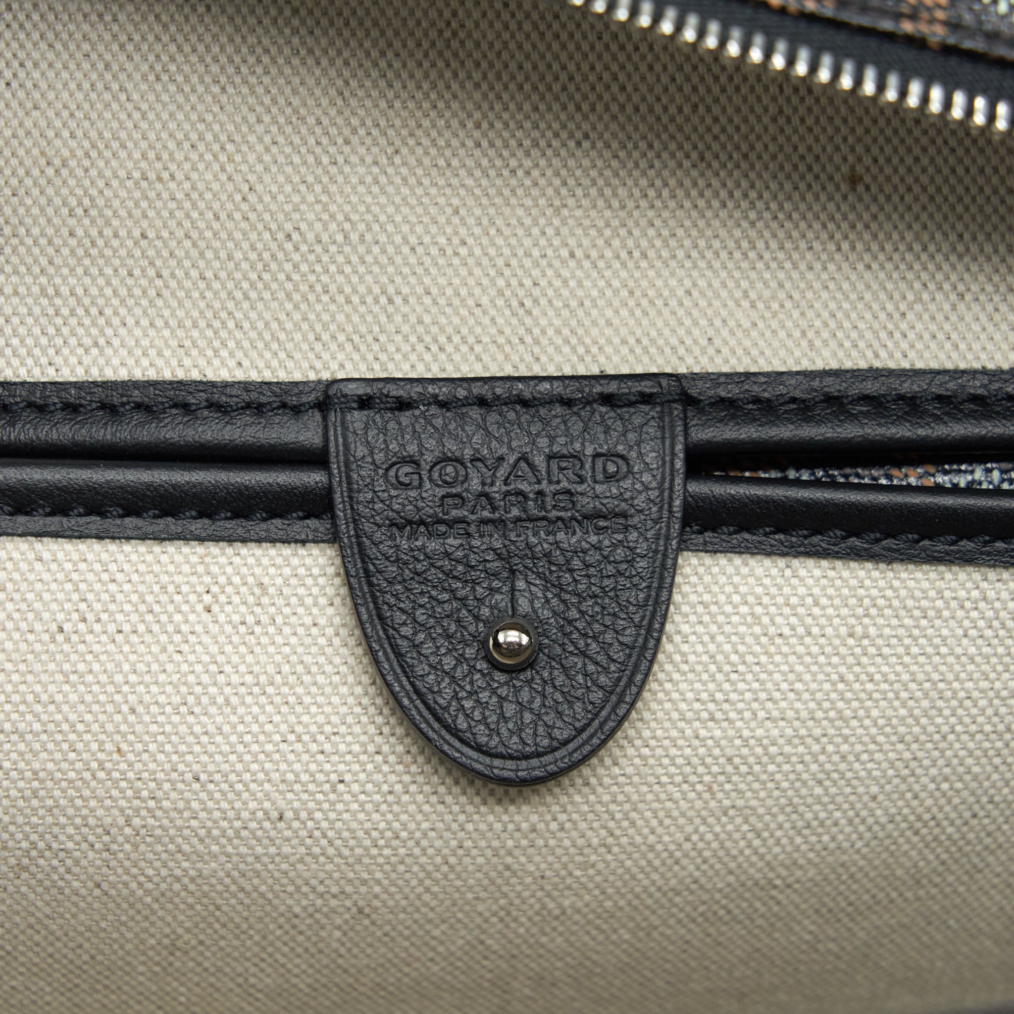GOYARD BLACK/VIOLET GOYARDINE COATED CANVAS TOTE BAG