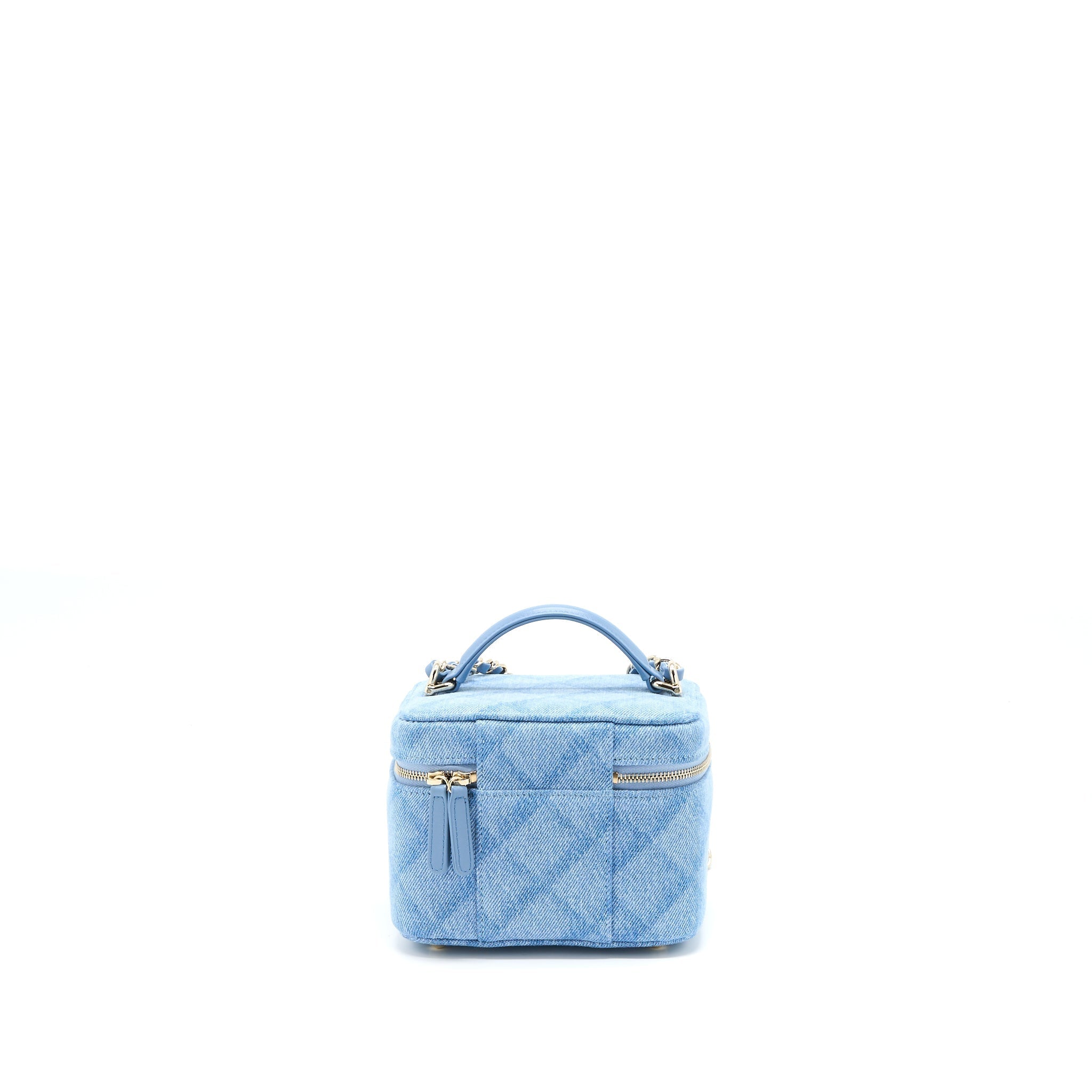 CHANEL VANITY CASE WITH CHAIN DENIM LGHW (MICROCHIP)