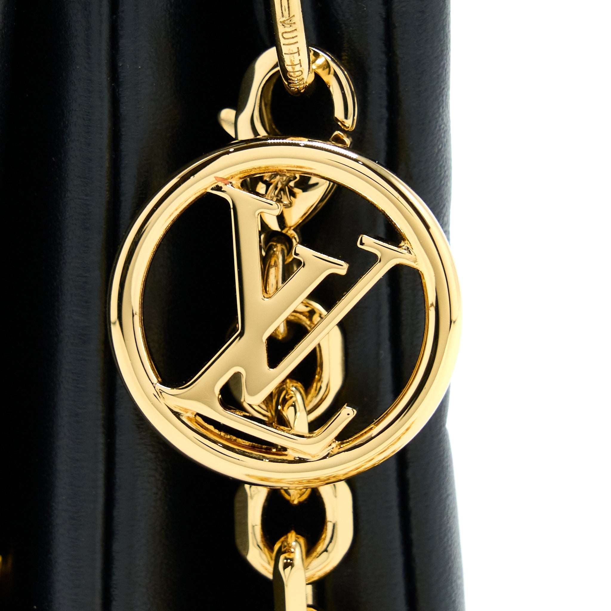 LOUIS VUITTON POCHETTE COUSSIN MONOGRAM-EMBOSSED LAMBSKIN BLACK GHW