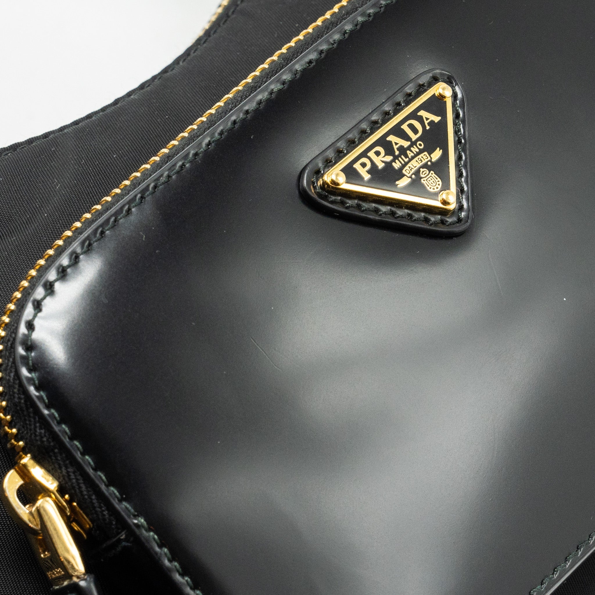 PRADA RE-NYLON MINI BAG NYLON/ CALFSKIN BLACK GHW