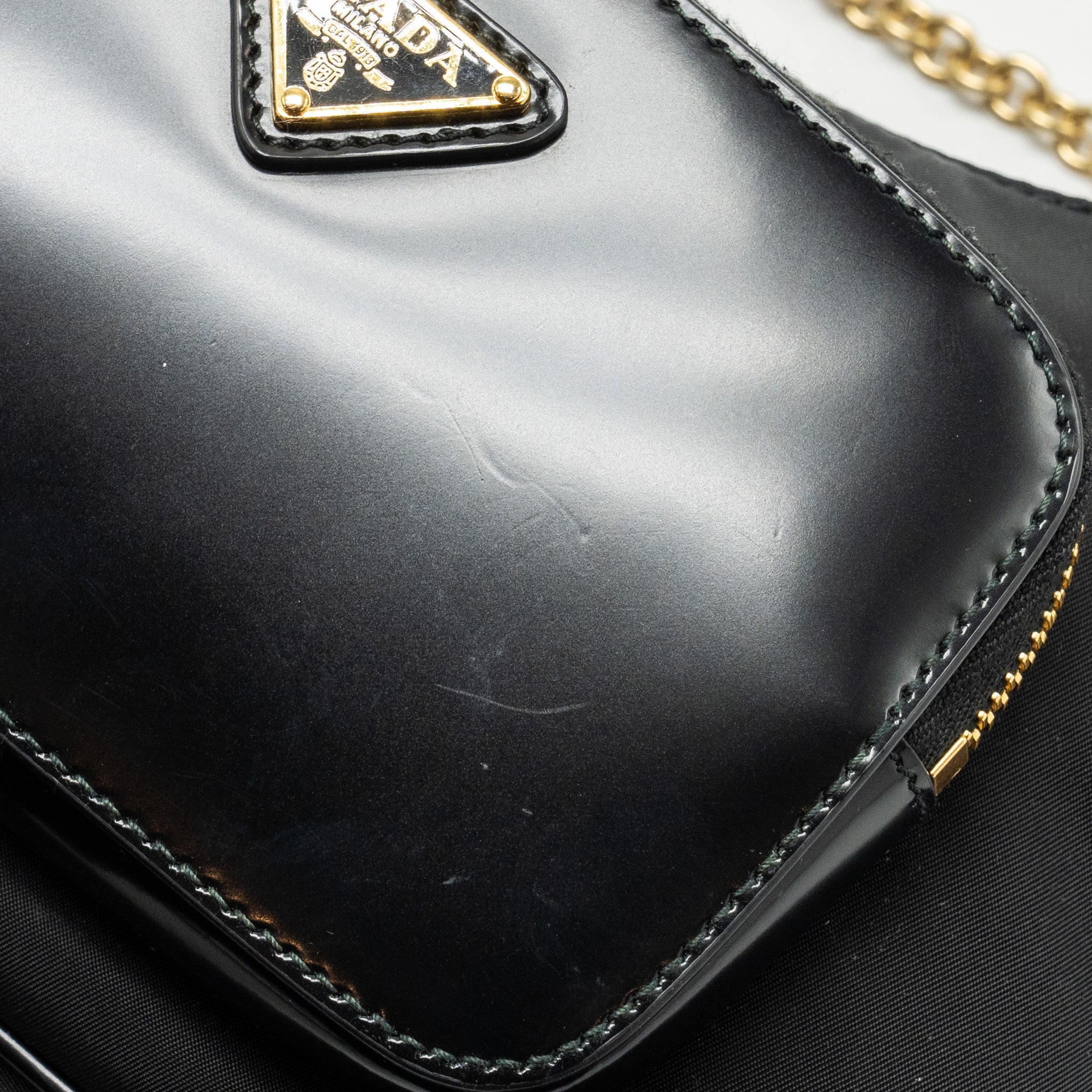 PRADA RE-NYLON MINI BAG NYLON/ CALFSKIN BLACK GHW
