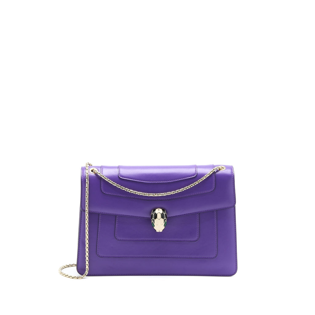 BVLGARI SERPENTI FOREVER SHOULDER BAG CALFSKIN PURPLE GHW