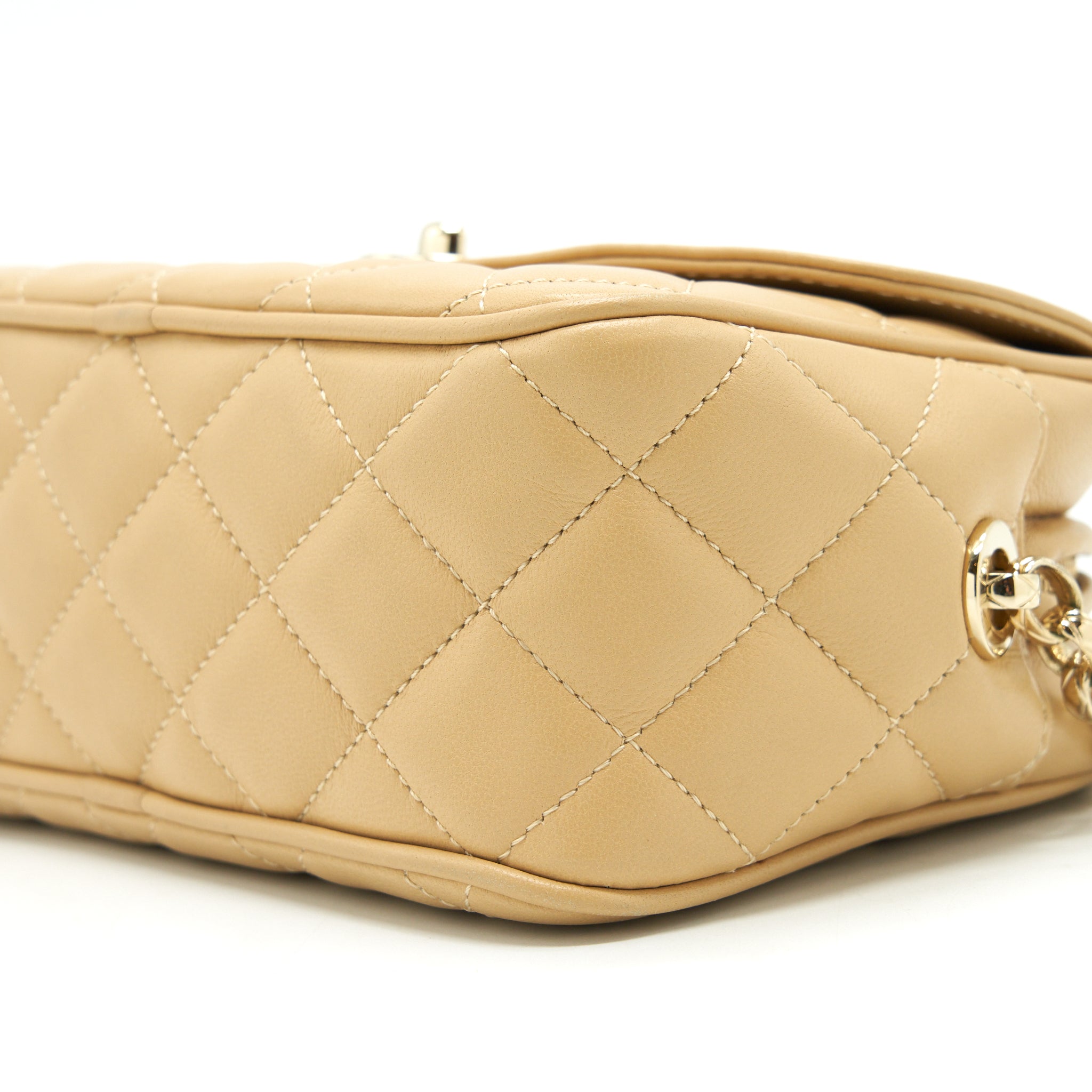 CHANEL CAMERA BAG LAMBSKIN BEIGE LGHW