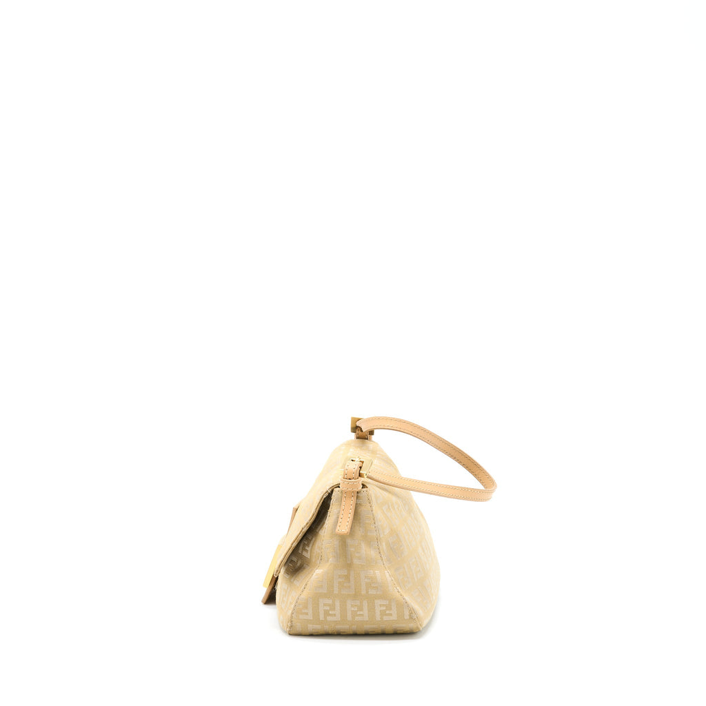 FENDI MINI MAMMA BAGUETTE CANVAS BEIGE GHW