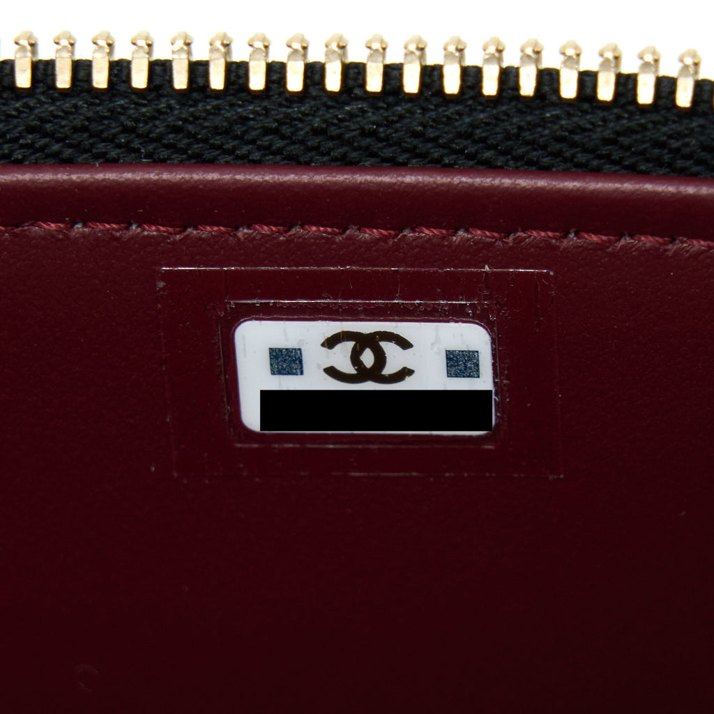 CHANEL LONG VANITY WITH DETAILED CHAIN LAMBSKIN BLACK GHW