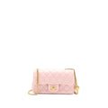 CHANEL 23S CAMELLIA CHAIN MINI RECTANGULAR FLAP BAG LAMBSKIN LIGHT PINK GHW (MICROCHIP)