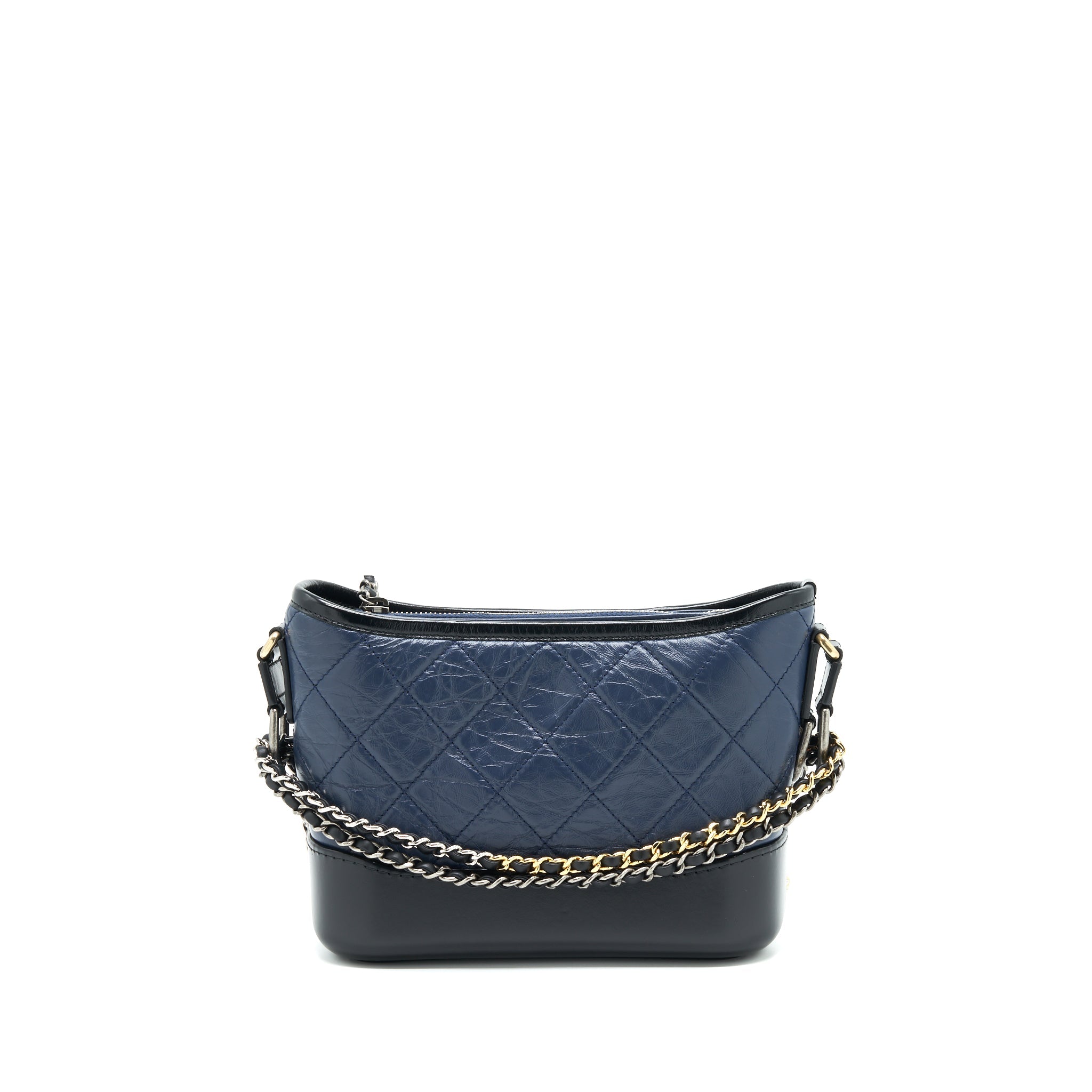 CHANEL SMALL GABRIELLE HOBO BAG BLACK/ NAVY GHW