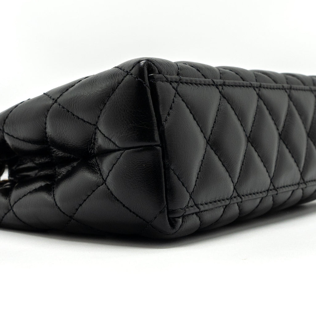 CHANEL 23K MINI SHOPPING BAG CALFSKIN BLACK BRUSHED GHW(MICROCHIP)