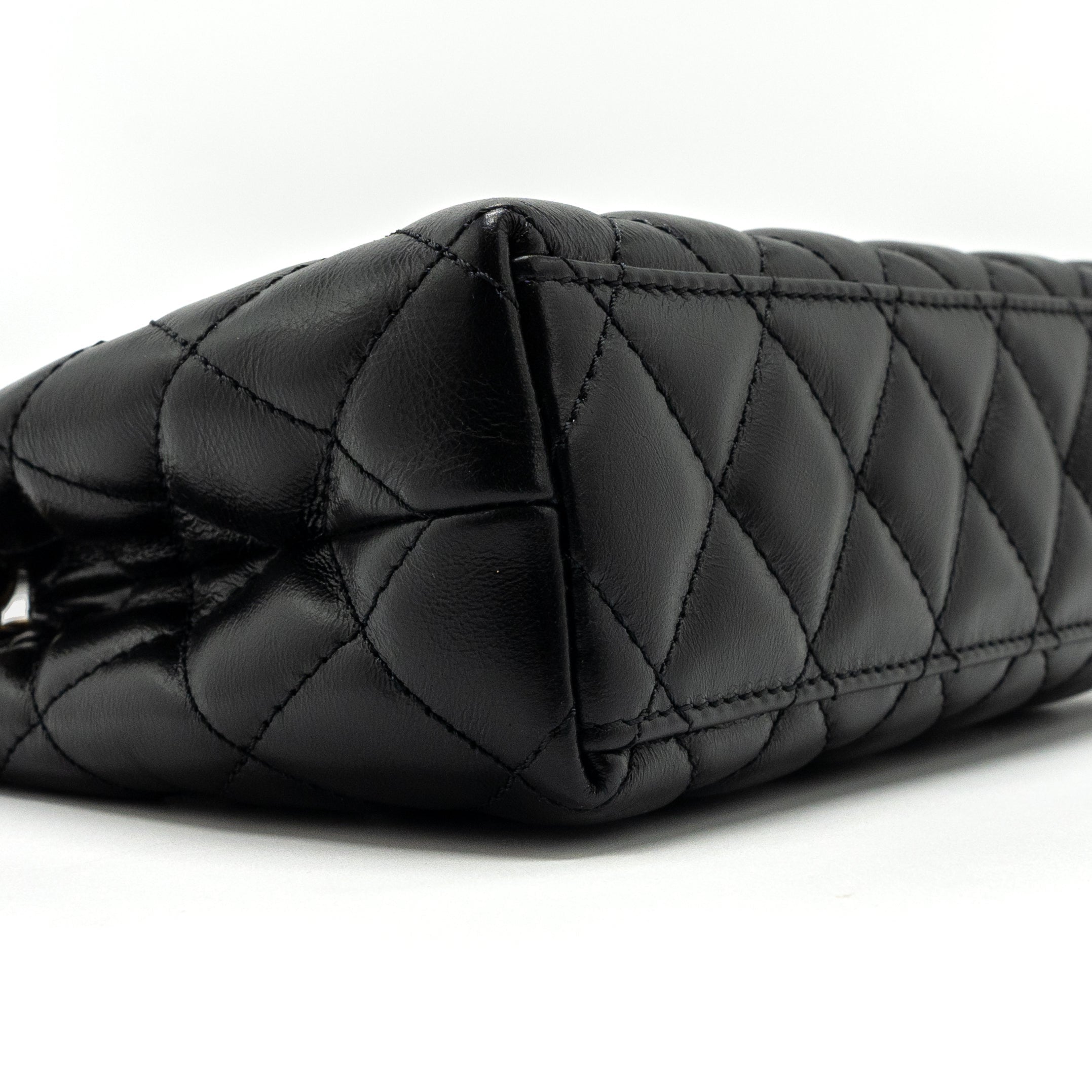 CHANEL 23K MINI SHOPPING BAG CALFSKIN BLACK BRUSHED GHW(MICROCHIP)