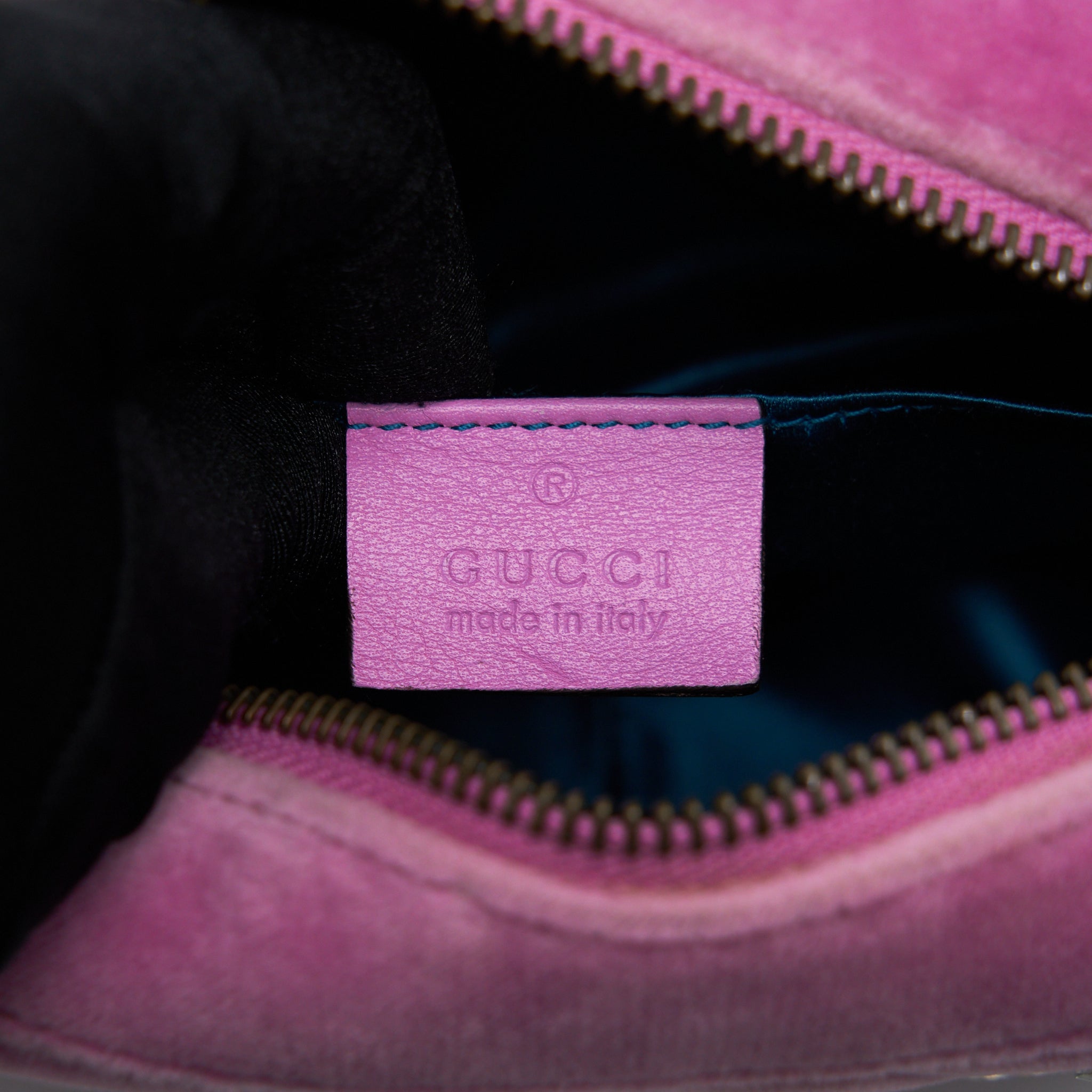 GUCCI GG MARMONT CAMERA BAG VELVET PINK WITH CRYSTAL GHW