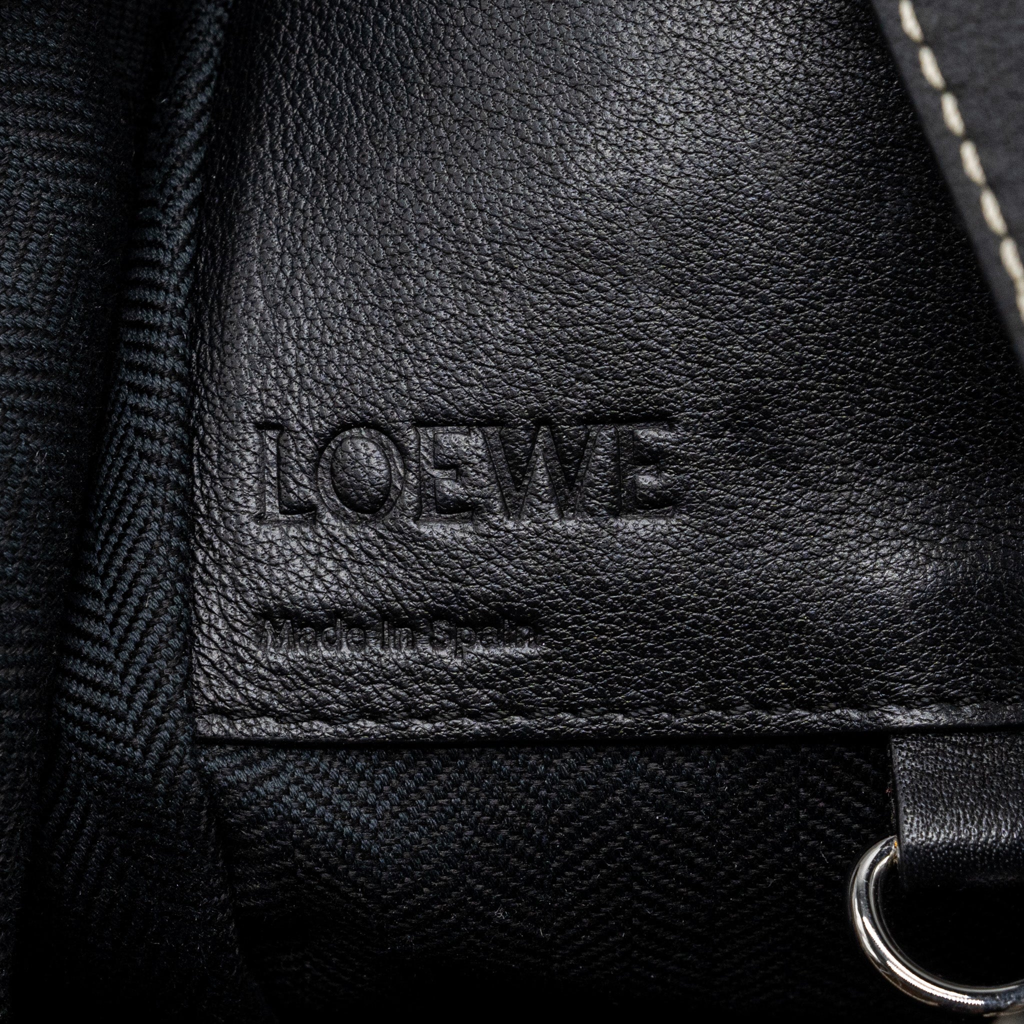 LOEWE SMALL HAMMOCK BAG CALFSKIN / FABRIC MULTICOLOR BLACK / WHITE SHW