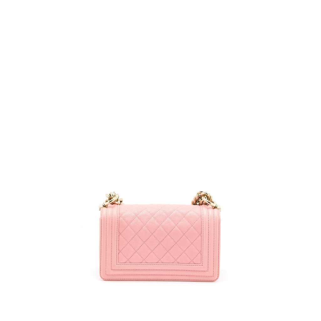 CHANEL SMALL BOY BAG CAVIAR PINK LGHW
