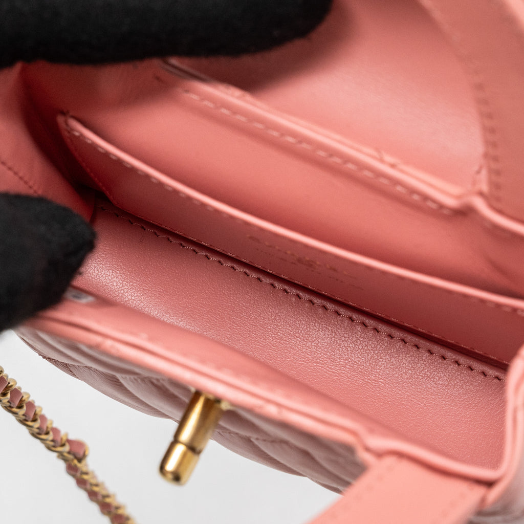 CHANEL 23K NANO SHOPPING TOTE CALFSKIN PINK GHW(MICROCHIP)