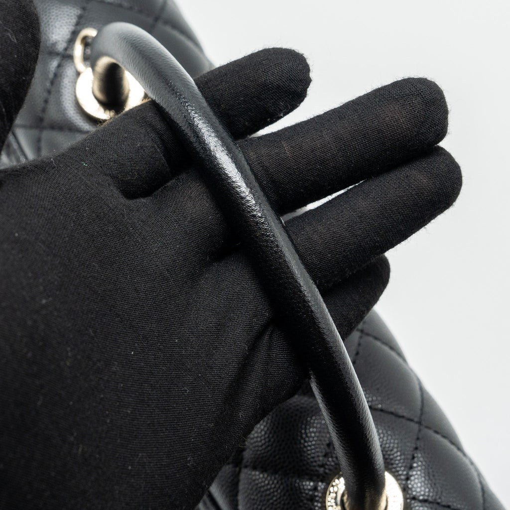 CHANEL LARGE COCO HANDLE CAVIAR BLACK LGHW (MICROCHIP)