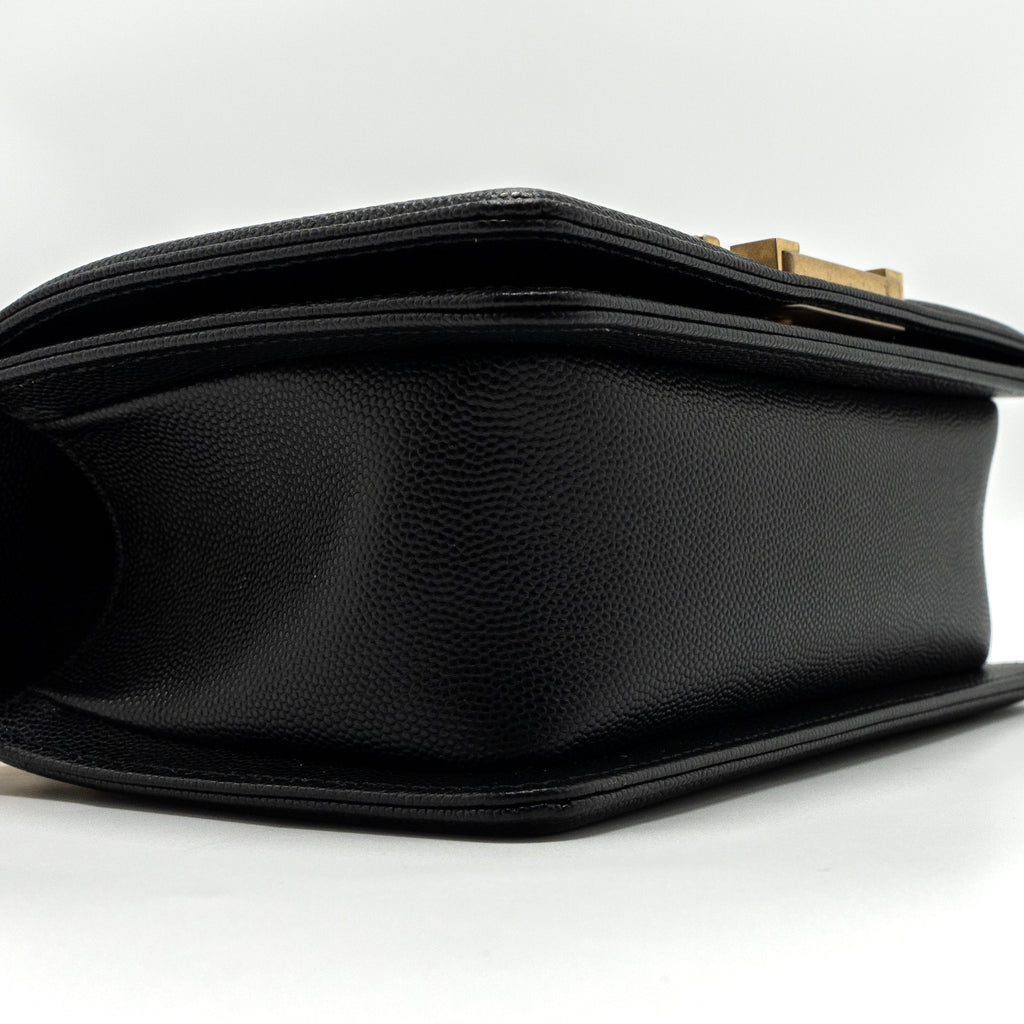 CHANEL SMALL BOY BAG CAVIAR BLACK GHW