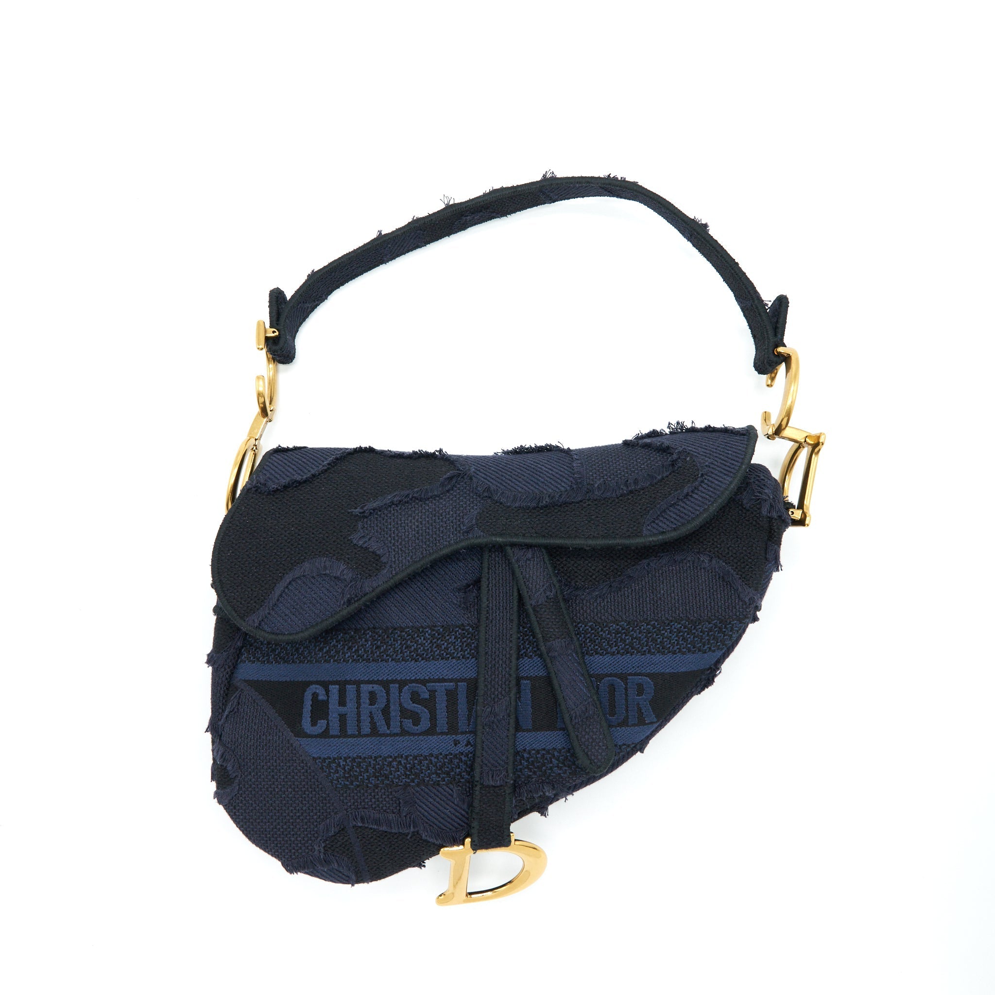 DIOR MEDIUM SADDLE BAG LIMITED EDITION NAVY GHW