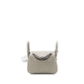HERMES MINI LINDY OSTRICH 81 GRIS TOURTERELLE SHW