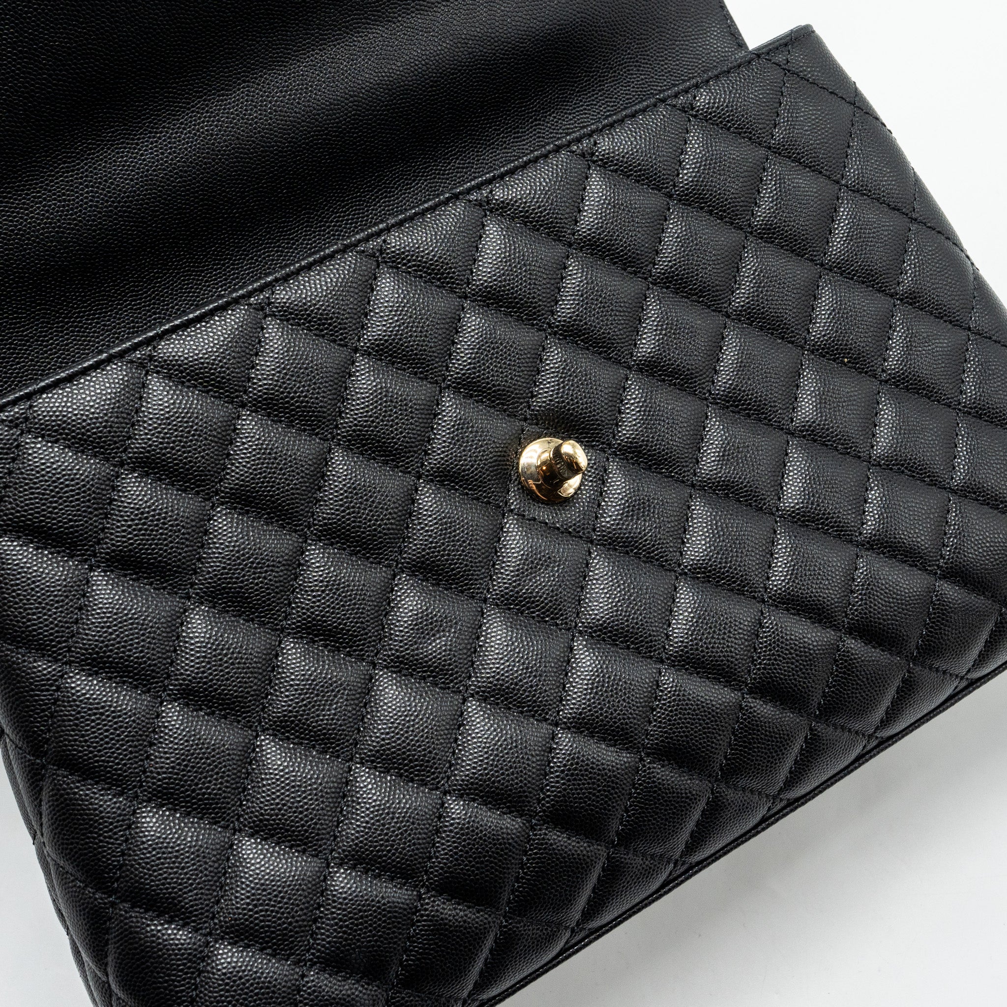 CHANEL LARGE COCO HANDLE CAVIAR BLACK LGHW (MICROCHIP)
