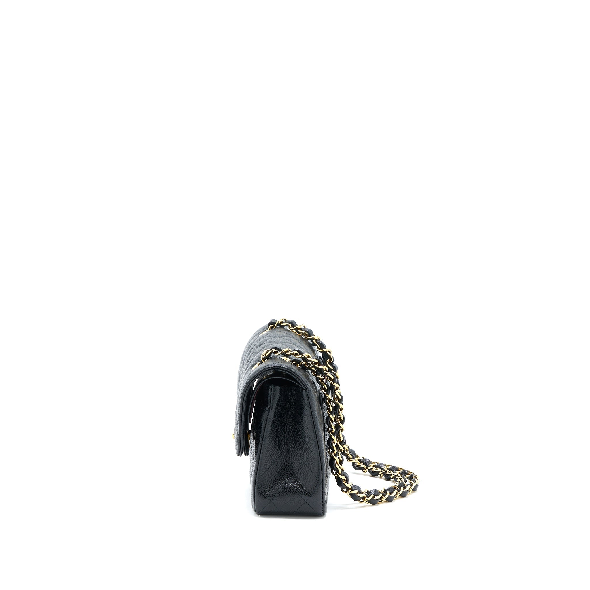 CHANEL SMALL CLASSIC FLAP BAG CAVIAR BLACK GHW (MICROCHIP)
