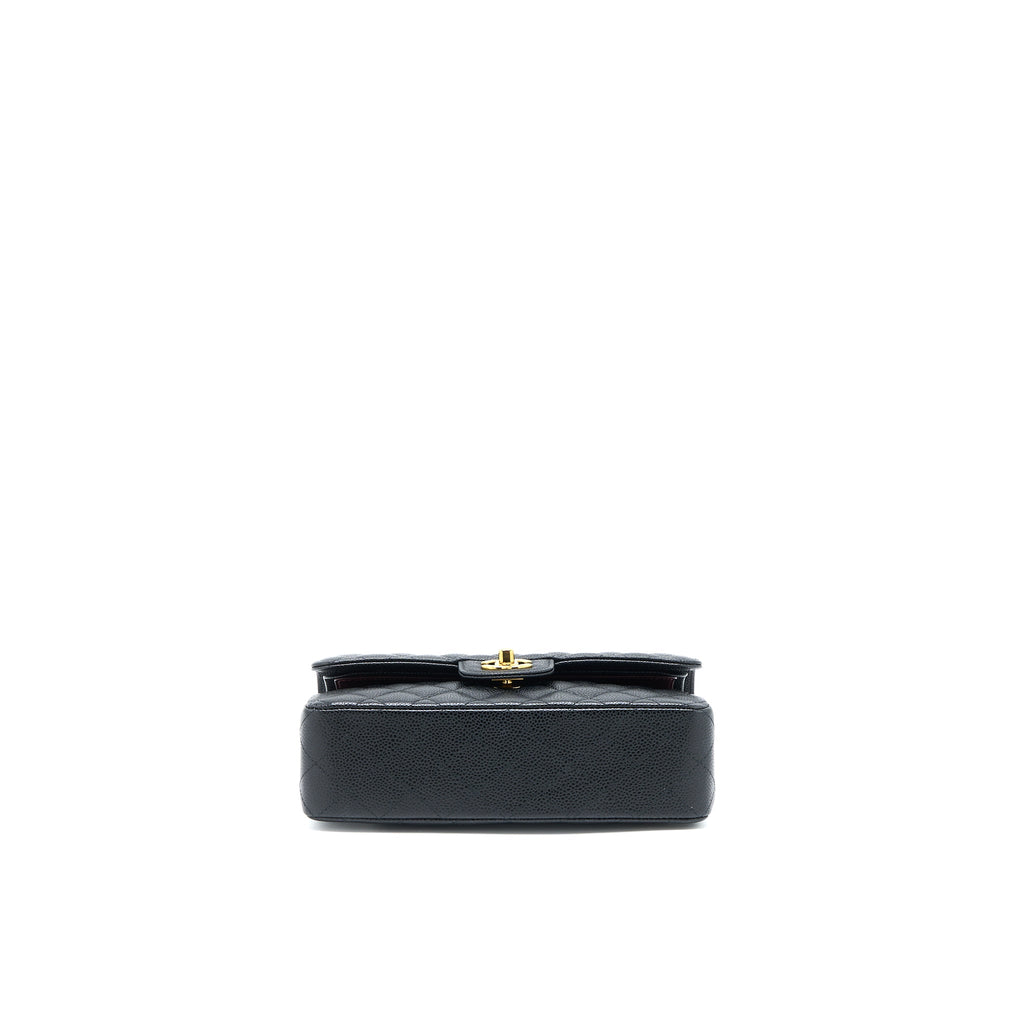 CHANEL SMALL CLASSIC FLAP BAG CAVIAR BLACK GHW (MICROCHIP)