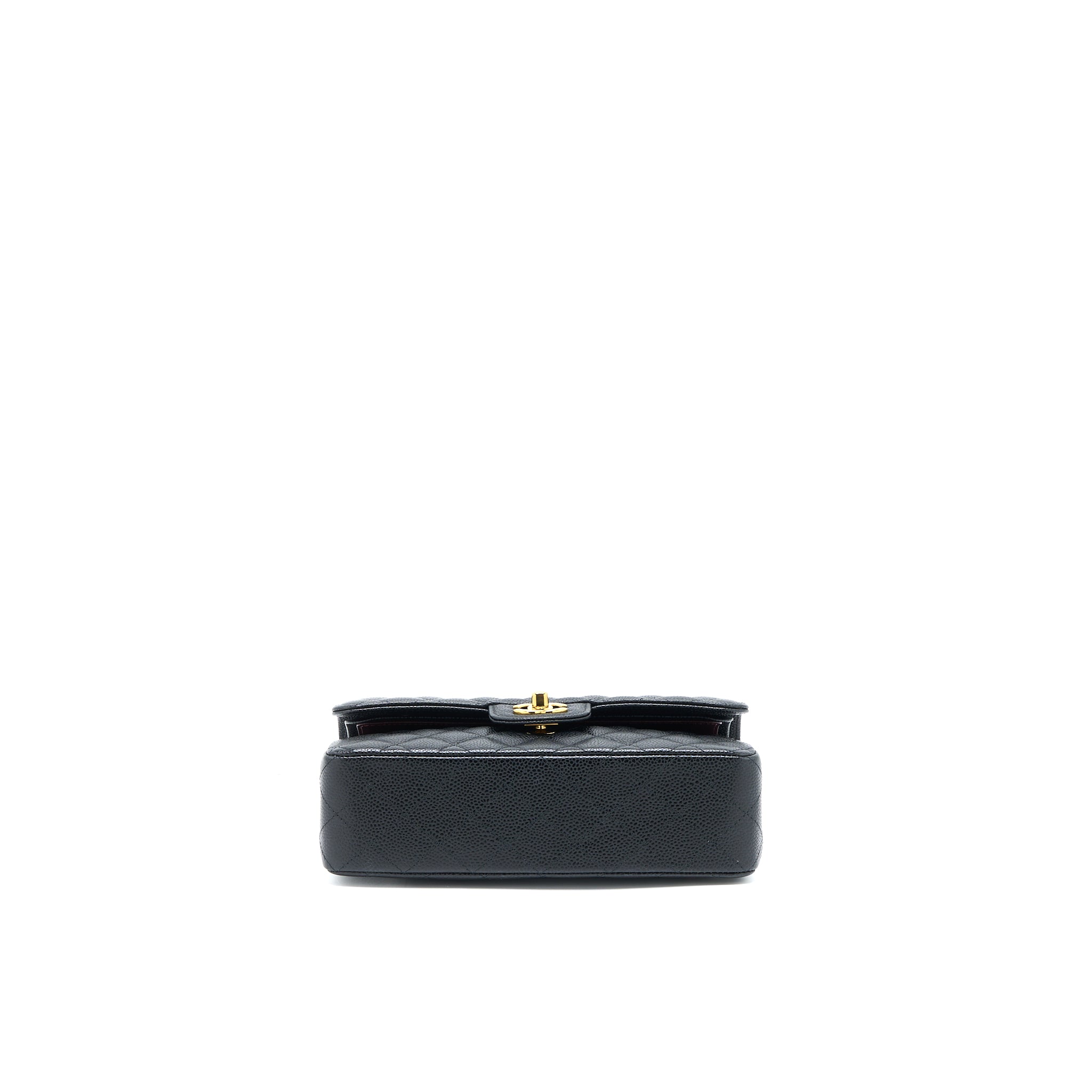 CHANEL SMALL CLASSIC FLAP BAG CAVIAR BLACK GHW (MICROCHIP)