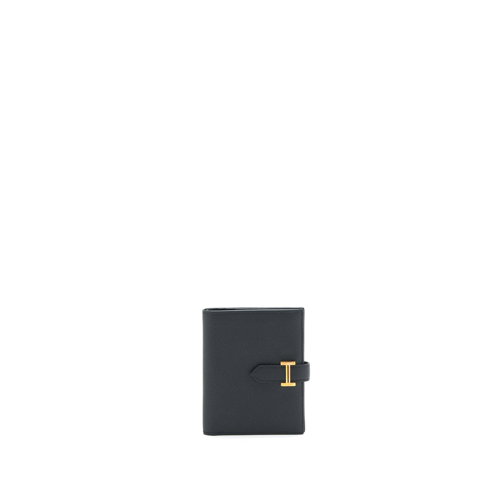 HERMES BEARN COMPACT WALLET BLACK GHW
