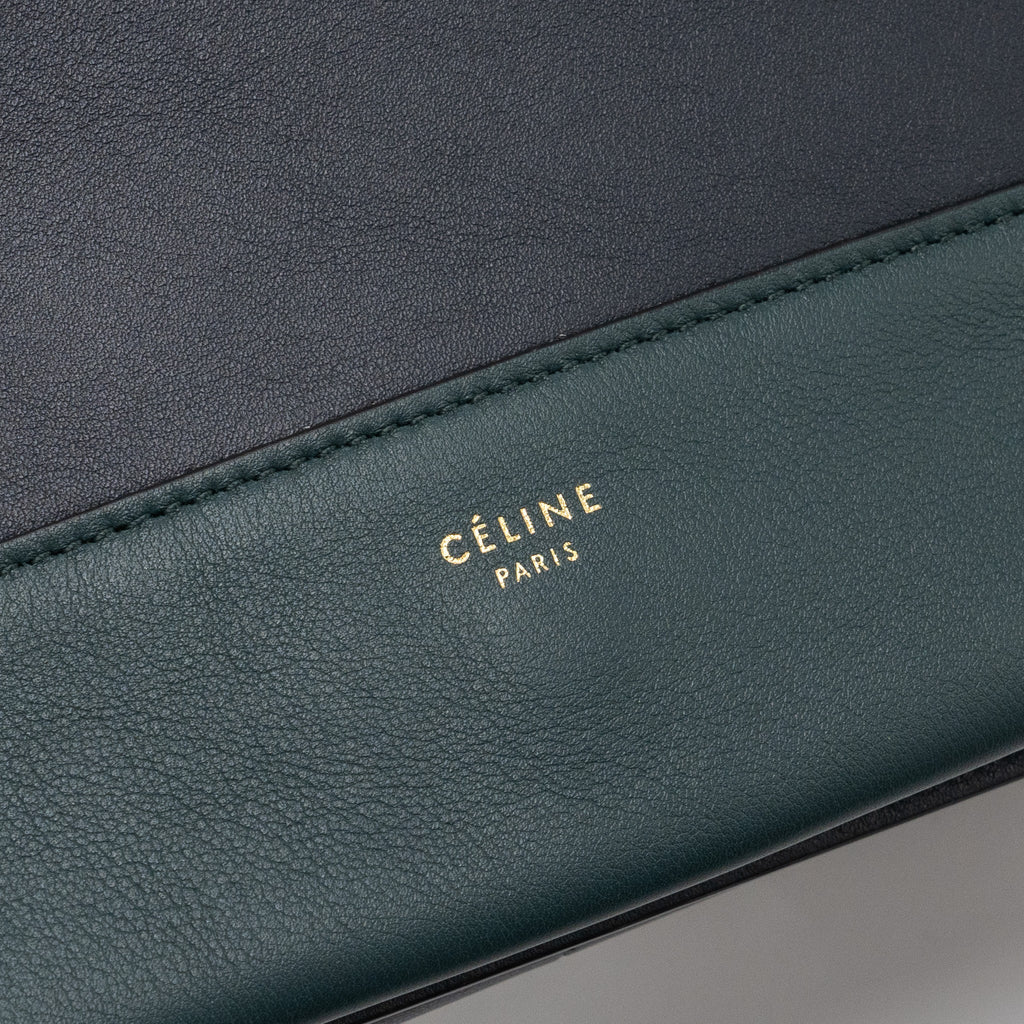 CELINE FRAME BAG CALFSKIN DARK GREEN/ DARK BLUE GHW