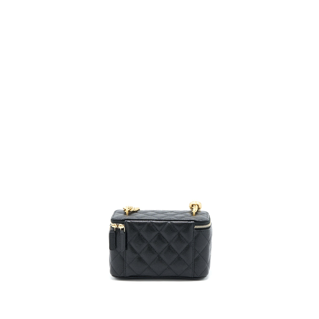 CHANEL 23P COCO LOVE LONG VANITY CAVIAR BLACK BRUSHED GHW (MICROCHIP)