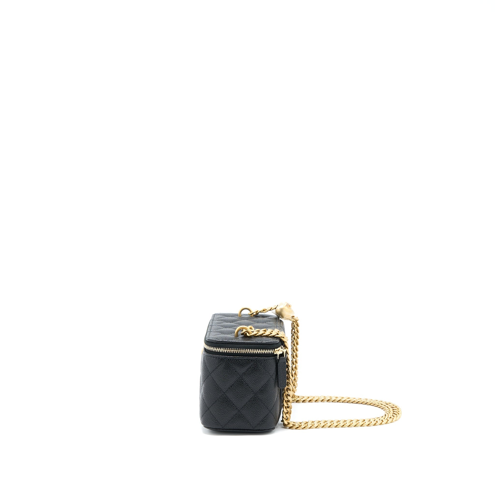 CHANEL 23P COCO LOVE LONG VANITY CAVIAR BLACK BRUSHED GHW (MICROCHIP)