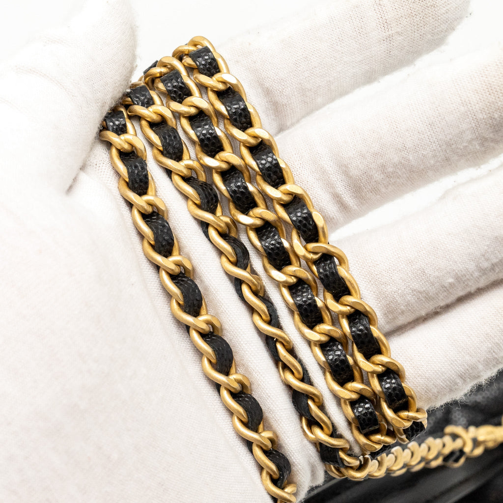 CHANEL TOP HANDLE VANITY BAG CAVIAR BLACK GHW (MICROCHIP)