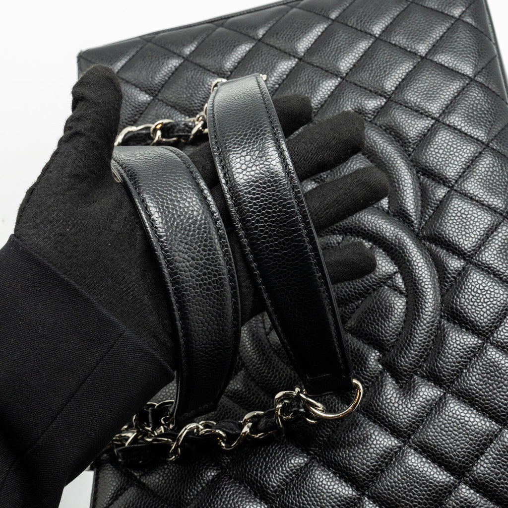 CHANEL GRAND SHOPPING TOTE BAG CAVIAR BLACK SHW