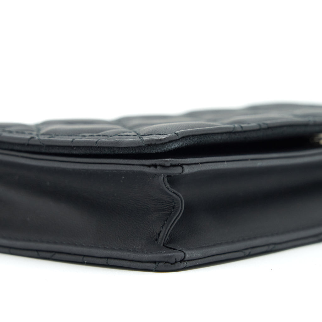 DIOR LADY DIOR POUCH ULTRAMATTE CANNAGE CALFSKIN BLACK HARDWARE