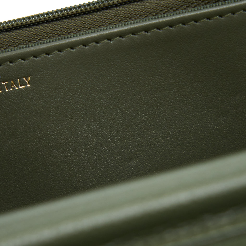 CHANEL 22K WALLET ON CHAIN CAVIAR DARK GREEN LGHW (MICROCHIP)