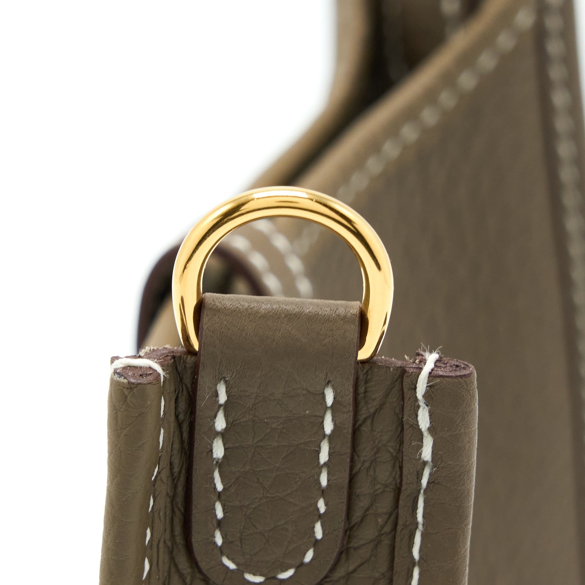 HERMES MINI EVELYN CLEMENCE ETOUPE/BLUE INDIGO GHW