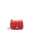 CHANEL MINI SQUARE FLAP BAG RED LGHW