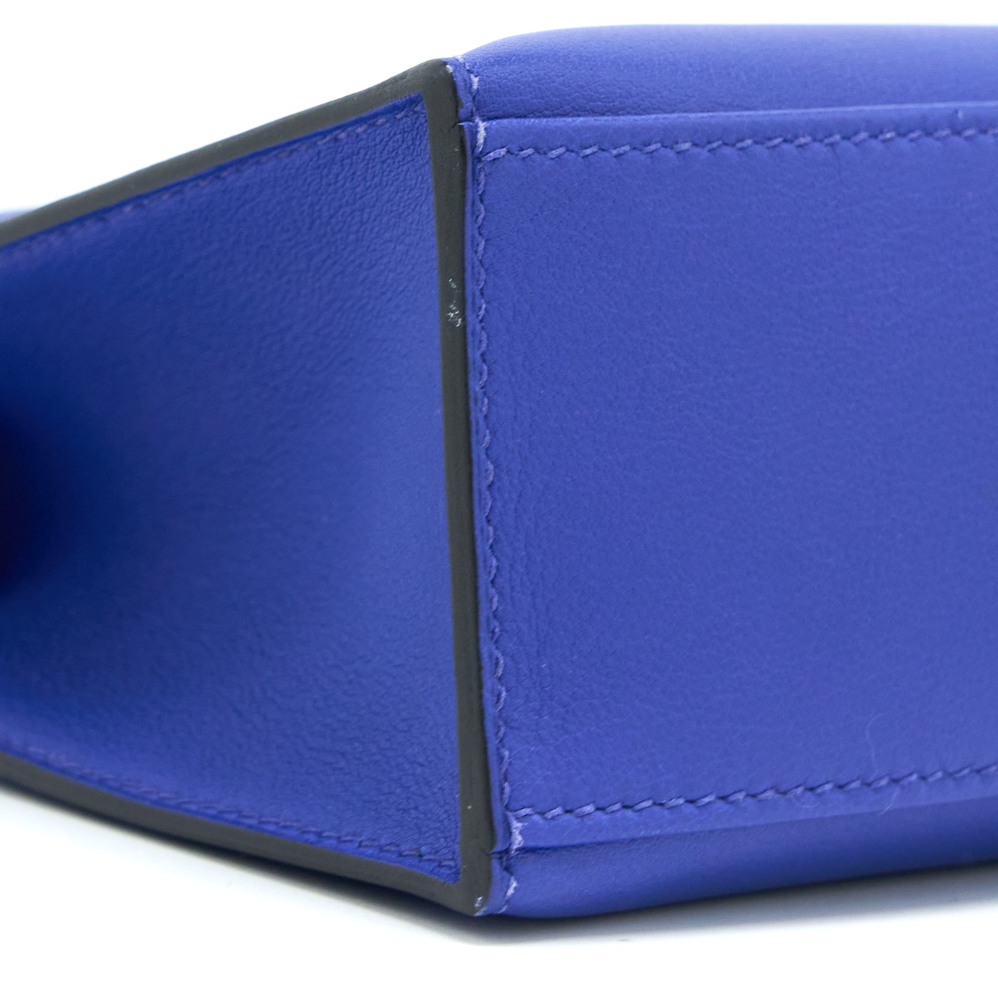 HERMES KELLY POCHETTE SWIFT BLUE ELECTRIC GHW