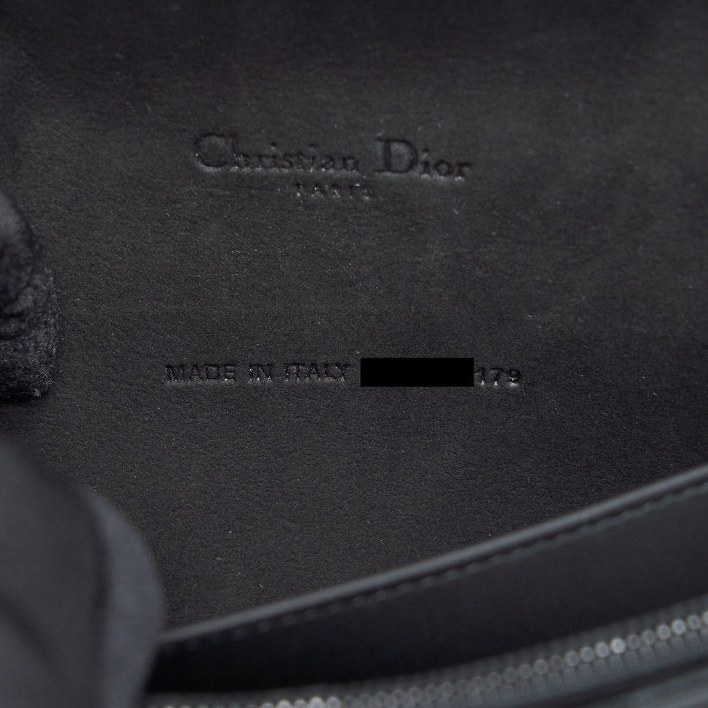 DIOR LADY DIOR POUCH ULTRAMATTE CANNAGE CALFSKIN BLACK HARDWARE
