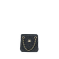 CHANEL MINI BUCKET TOTE BAG CAVIAR BLACK LGHW (MICROCHIP)
