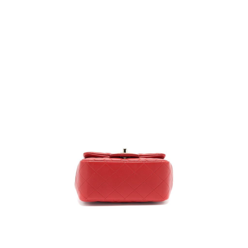 CHANEL MINI SQUARE FLAP BAG RED LGHW