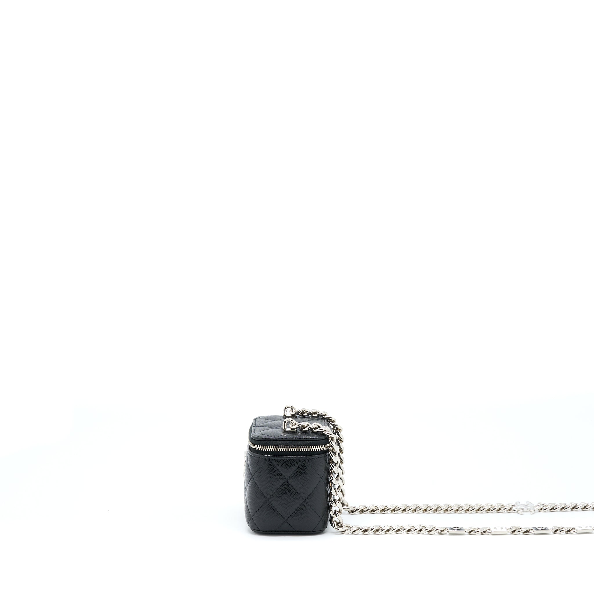 CHANEL MINI VANITY WITH GIANT CHAIN CAVIAR BLACK SHW