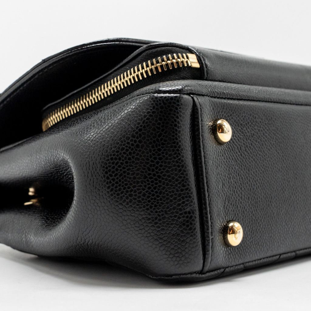 CHANEL SMALL BUSINESS AFFINITY CAVIAR BLACK LGHW
