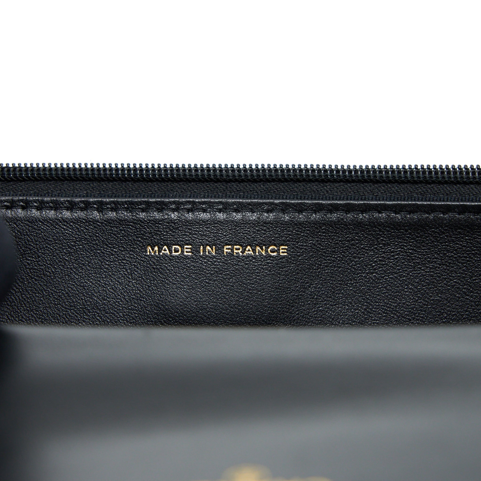 CHANEL TOP HANDLE WALLET ON CHAIN LAMBSKIN BLACK BRUSHED GHW (MICROCHIP)
