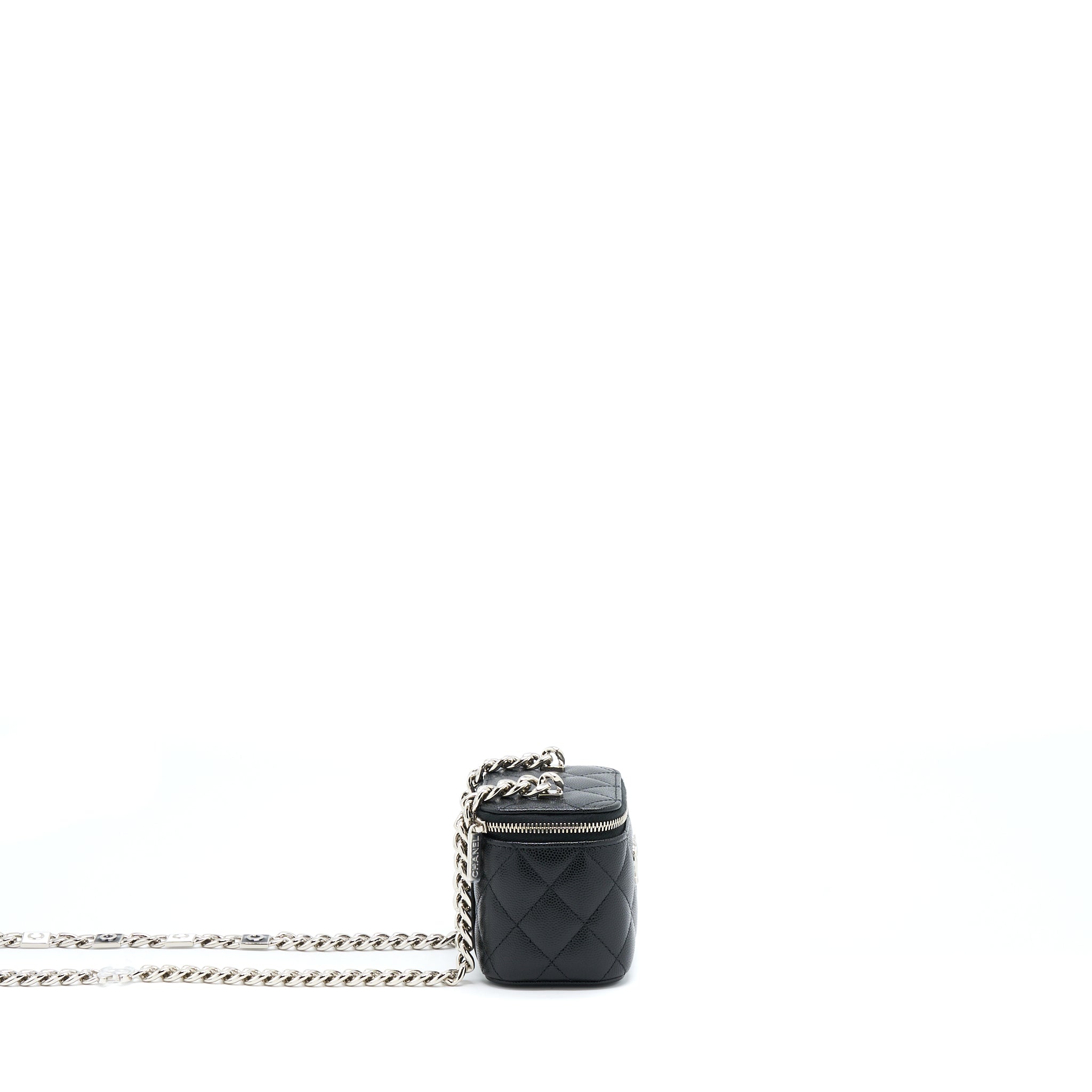 CHANEL MINI VANITY WITH GIANT CHAIN CAVIAR BLACK SHW